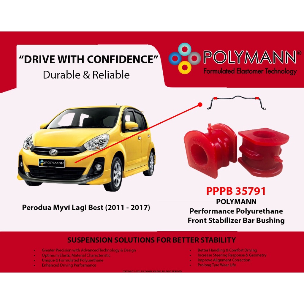 POLYMANN Perodua Myvi Lagi Best 2011 2017 Front Lower Arm Stabilizer