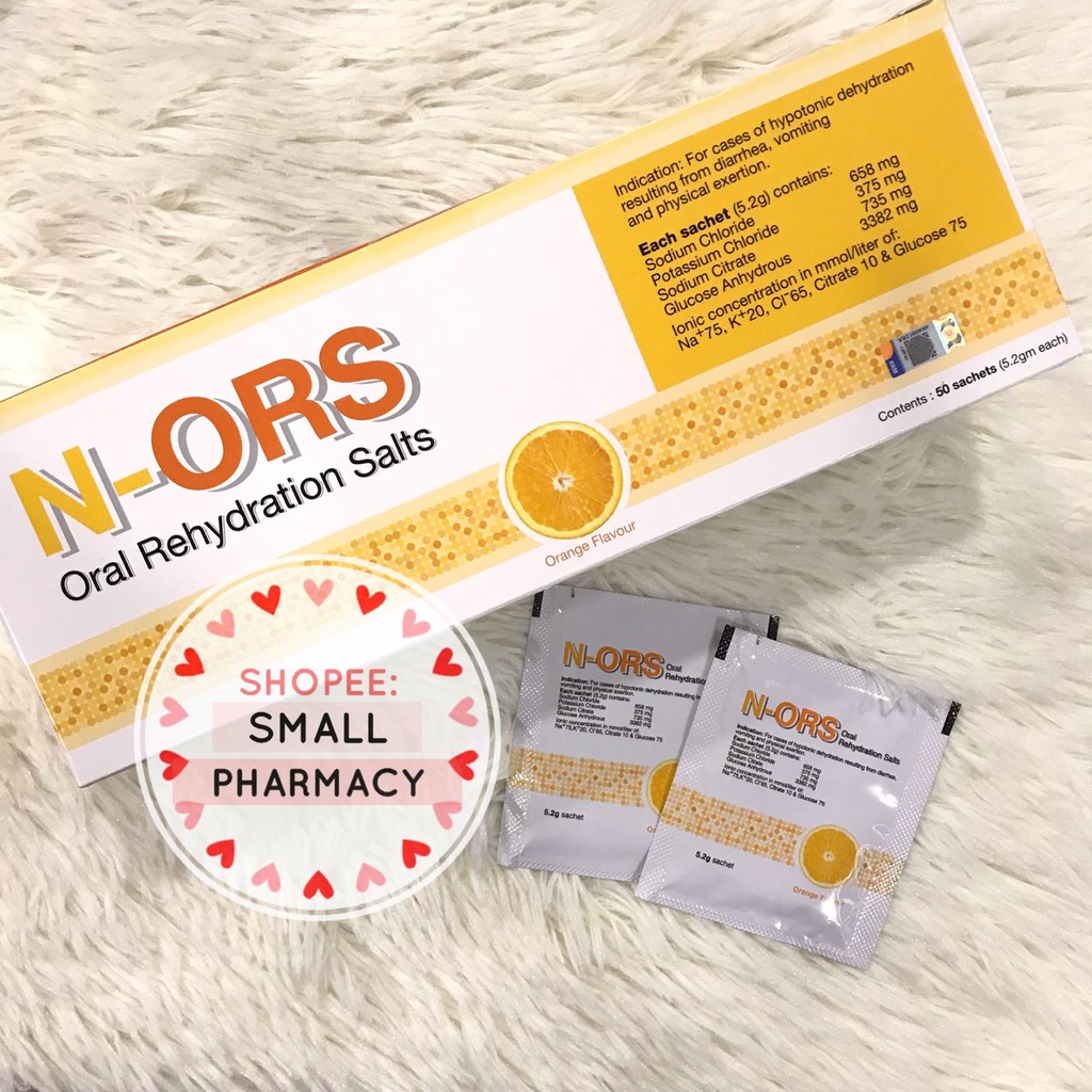 N Ors Oral Rehydration Salts Ors Orange Flavour Box Sachets