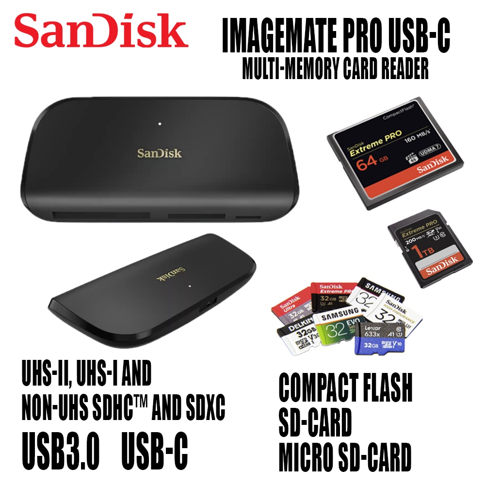 Sandisk Imagemate Pro Usb C Multi Card Reader High Speed For Micro Sd