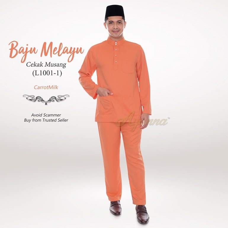 Baju Melayu Cekak Musang Dewasa Size XS 2XL Code L1001 E