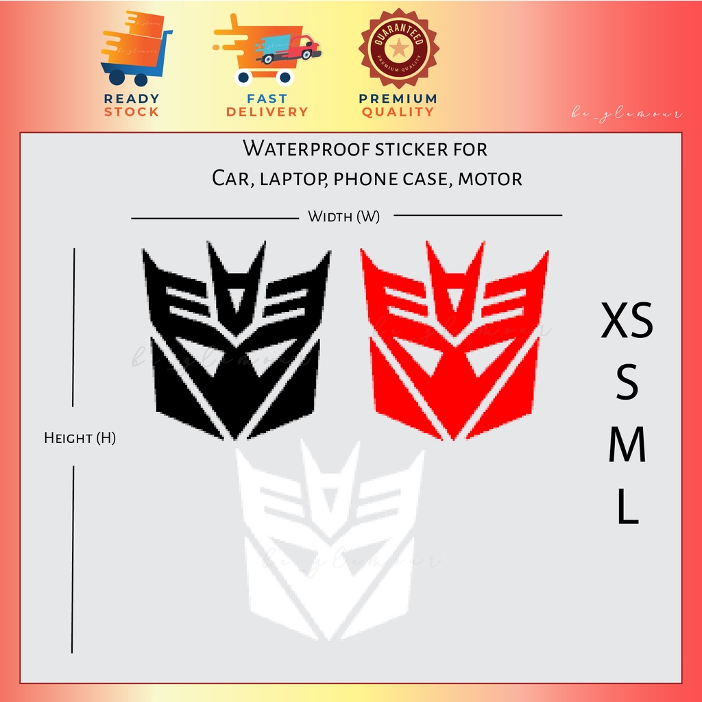 Transformers Decepticons Sticker Reflective Autobots Cybertron Stiker