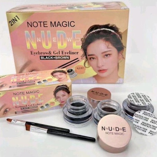 Nude Eyebrows Gel 2in1 Black Brown Set Waterproof Long Wearing Orignal
