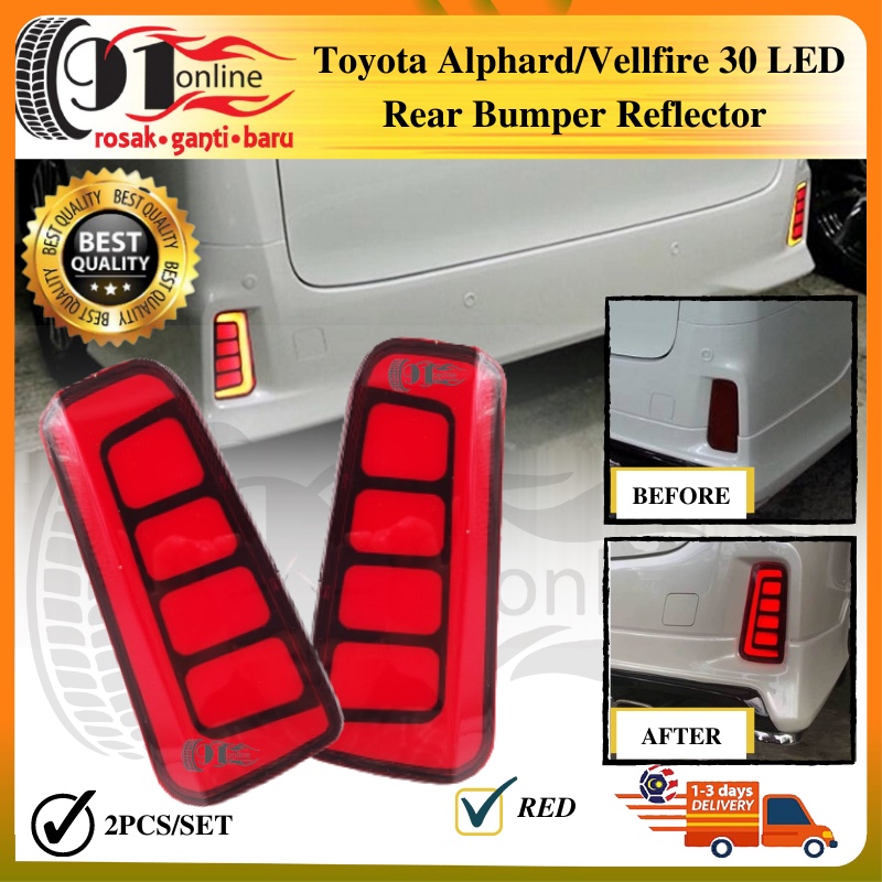 Toyota Alphard Vellfire Led Rear Bumper Reflector Tail Brake Light