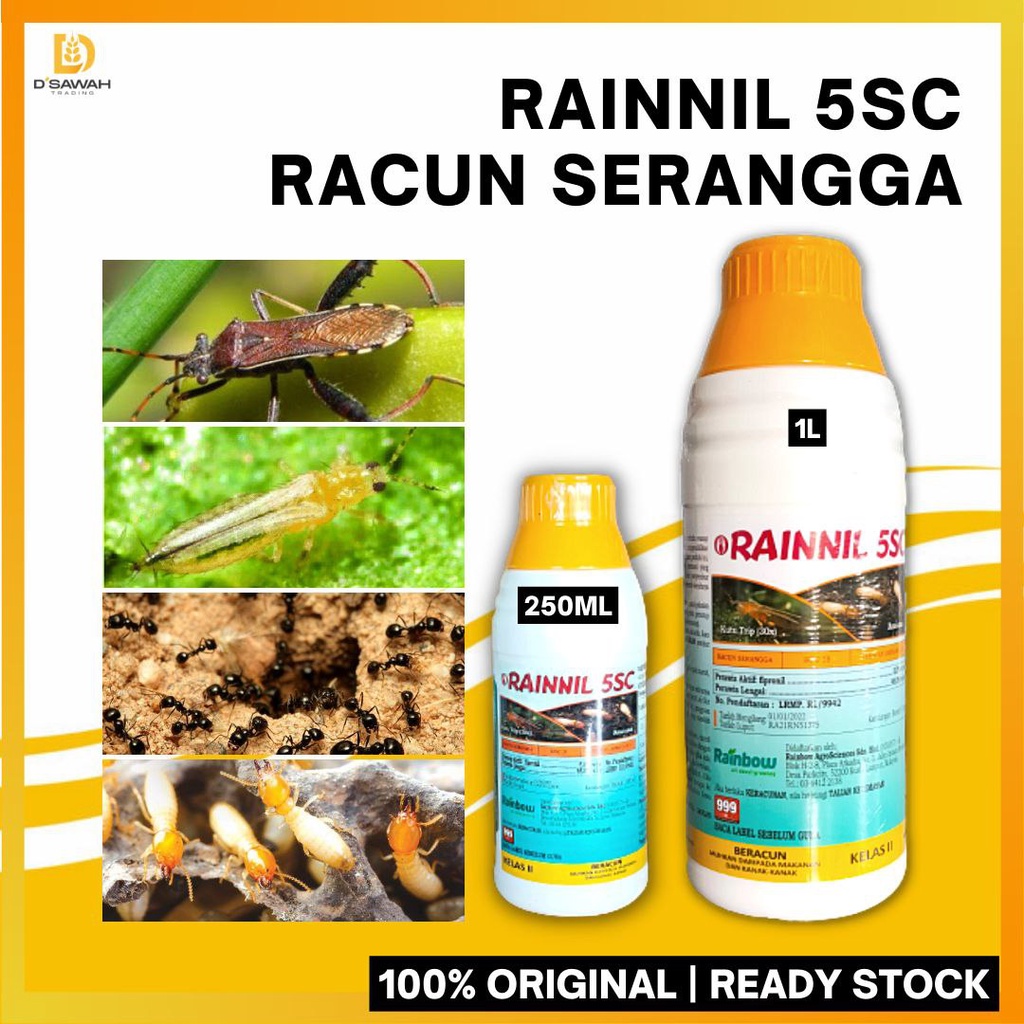 Racun Kesing RAINNIL 5SC Serangga Perosak Anai Anai Ulat Trip Semut