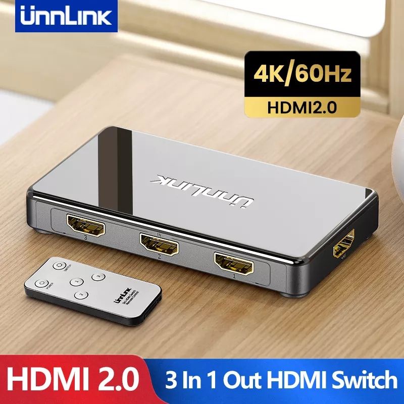 Unnlink Hdmi Switcher In Out K Hz Uhd V Hdmi Switcher With Ir