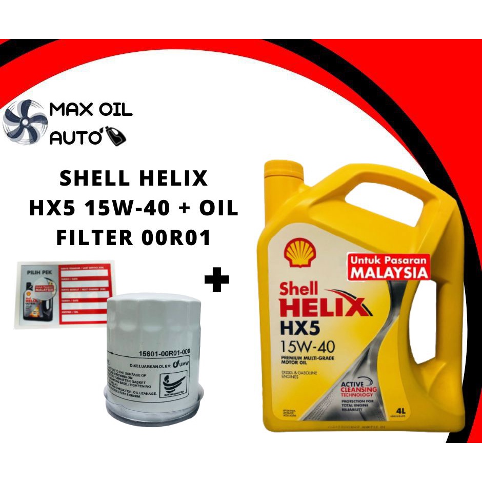 Shell Helix Hx5 15W 40 4Liter Minyak Hitam Mineral Oil Oil Filter