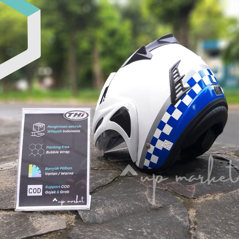 Hot Saletopi Keledar Motosikal Helmet Separuh Muka Polis Patwal