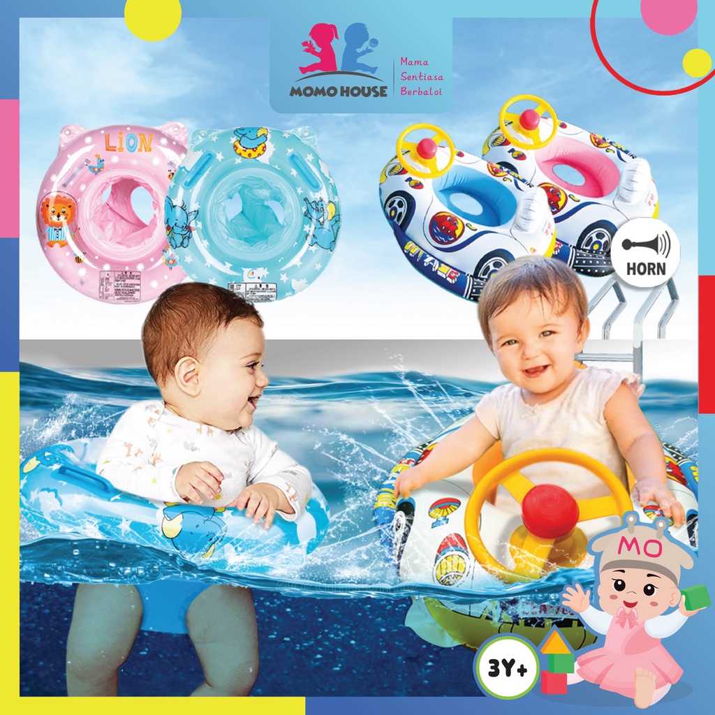 Inflatable Baby Swimming Float Ring With Cartoon Design Pelampung