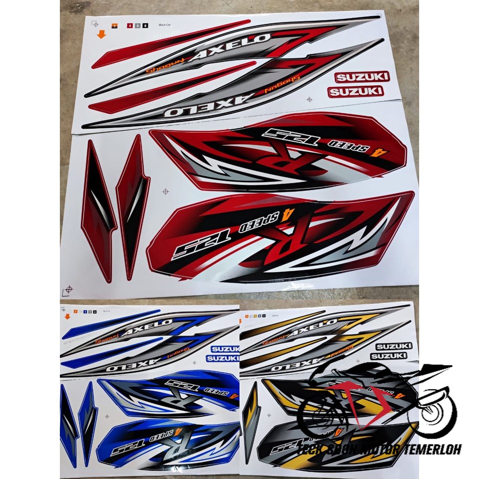 Stiker Sticker Body Stripe Cover Set Suzuki Axelo Tbm Shopee Malaysia