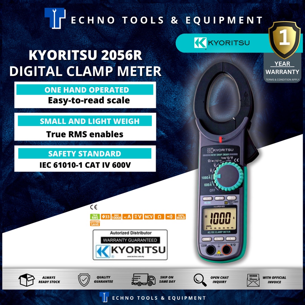 Kyoritsu R Ac Dc Digital Clamp Meter Up To A V True Rms