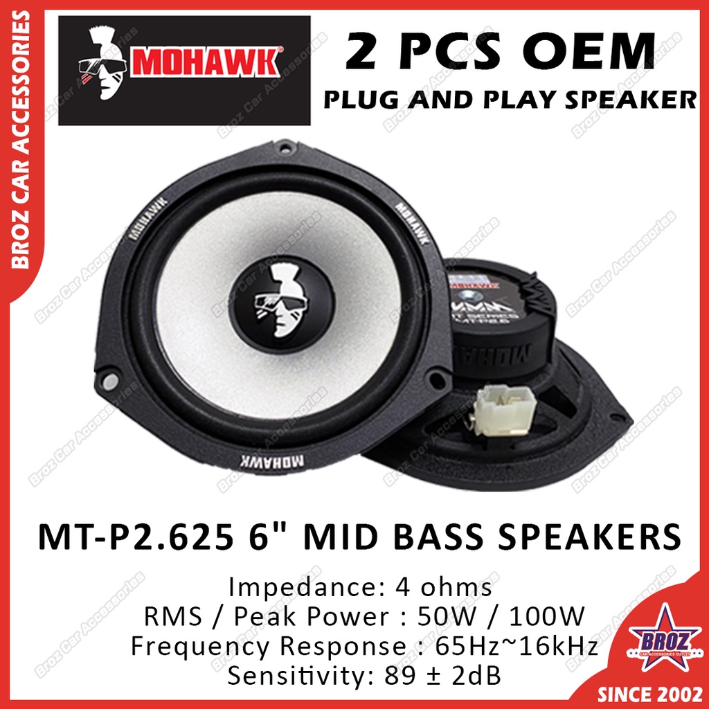 MOHAWK Plug Play Front Rear OEM Car Speaker Kereta Proton Persona