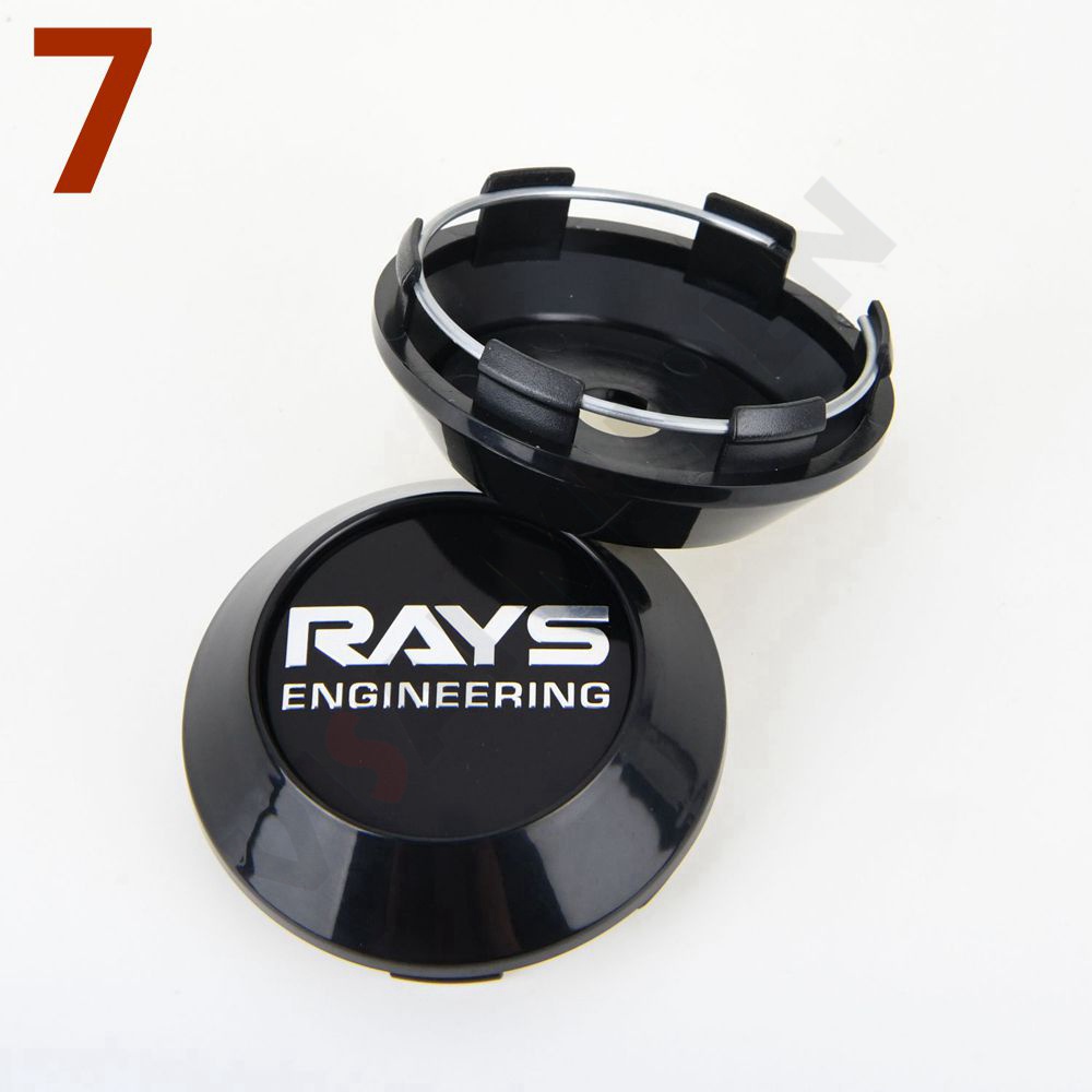 4PCS OD 68MM ID 62MM Sport Rim Cap RAYS VOLK Racing Logo Sticker