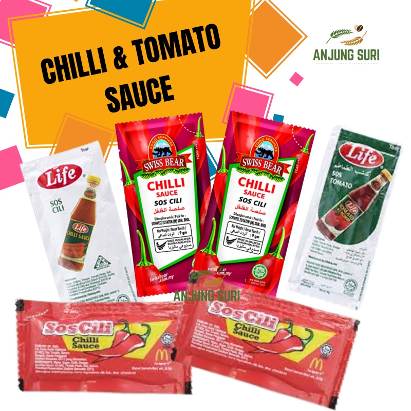 Chilli Sauce Sachet Travel Size Sos Cili Tomato Life Mc D Swiss Bear