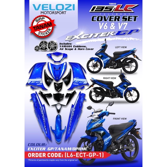 Velozi Body Kit Cover Set Exciter Gp Tanam Dpbmc Yamaha Lc V V