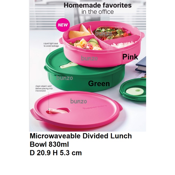 Tupperware Microwaveable Divided Lunch Bowl 830ml 1pc Shopee Malaysia