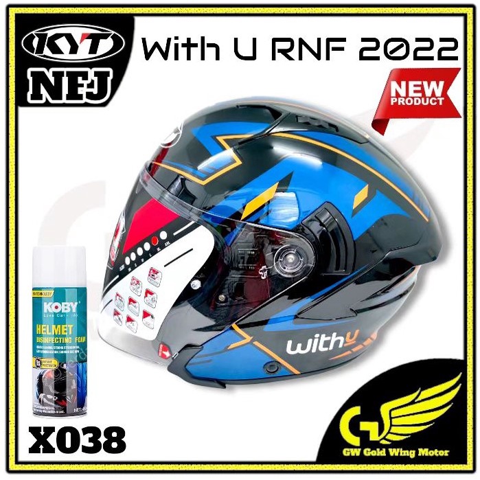 2022 NEW 100 KYT NFJ HELMET WITH U RNF 2022 DOUBLE VISOR HELMET