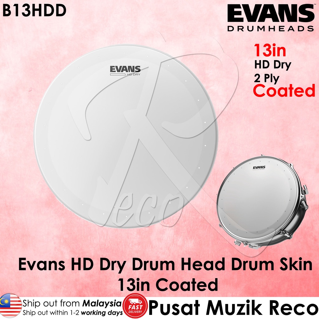 Evans B13HDD Genera HD Dry COATED 13 Snare Drumhead Tom Drum Head