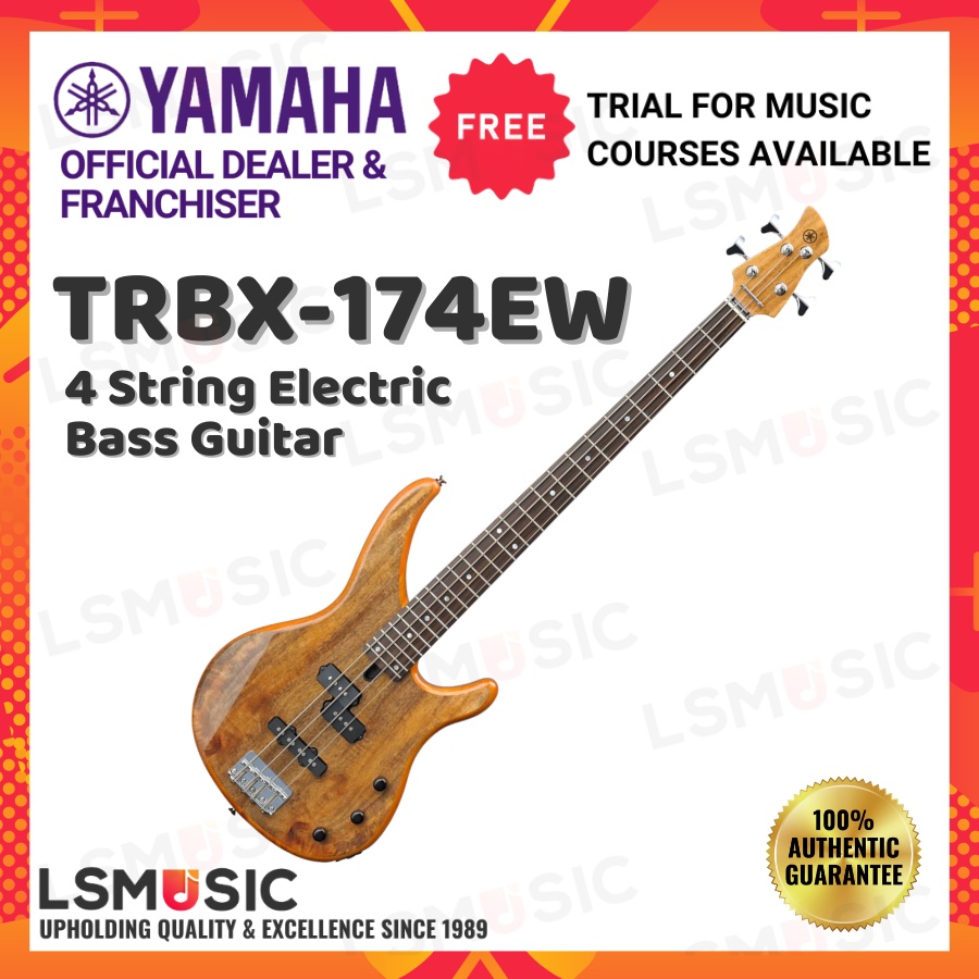 Yamaha TRBX174EW 4 String Electric Bass Guitar Natural Yamaha Gitar