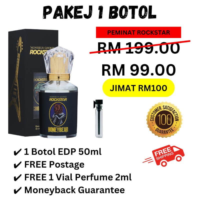 Rockstar Perfume Edp Ml Monsieur Ghorze Tahan Jam Shopee