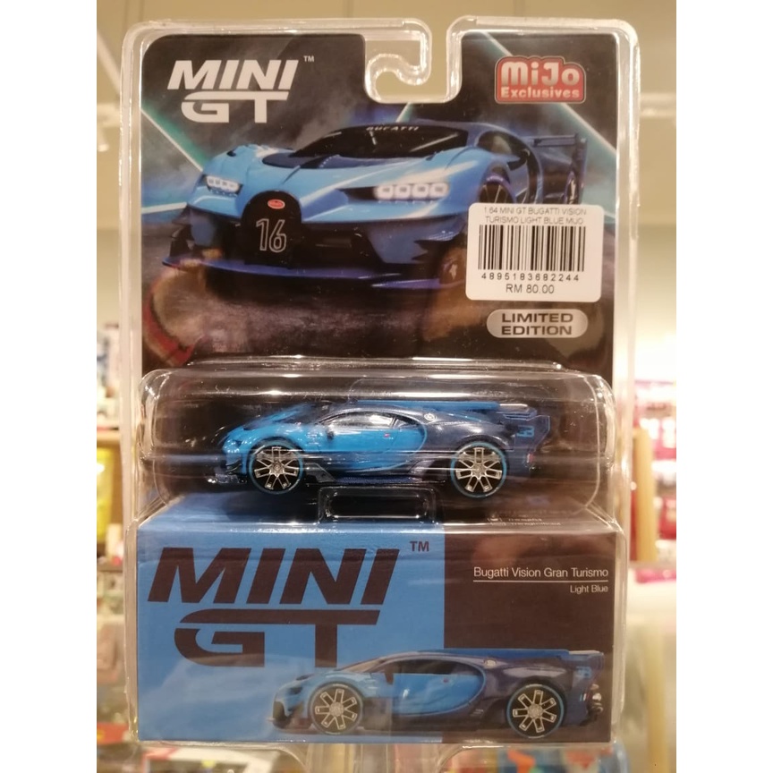 MINI GT 266 1 64 Bugatti Vision Gran Turismo Light Blue MIJO