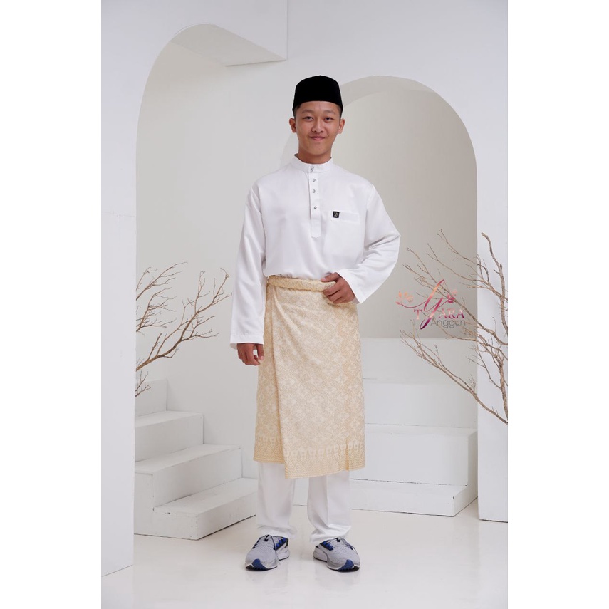 READY STOCK BAJU MELAYU PURE WHITE MATERIAL PLATNIUM PEARL SKIN