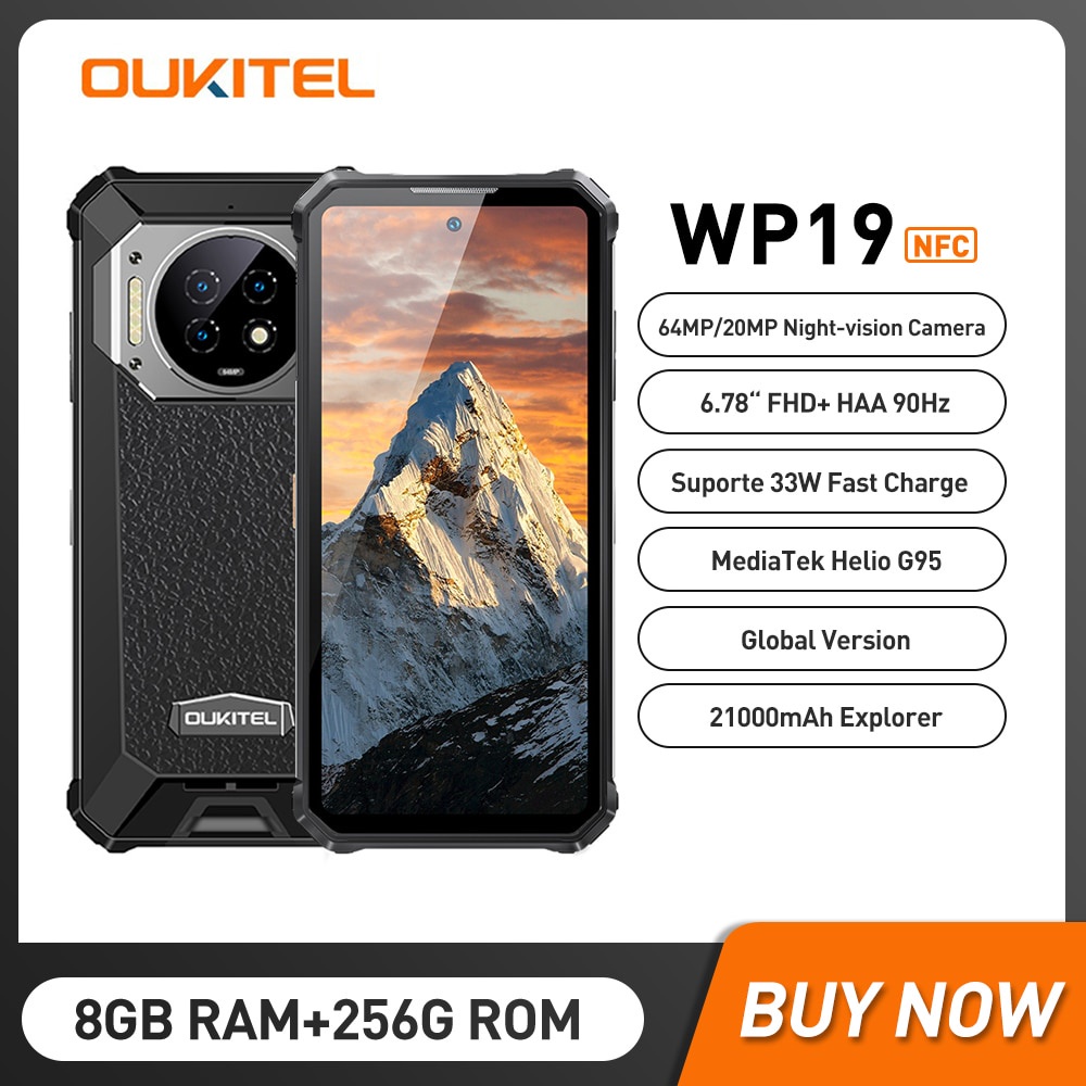 Oukitel WP19 Night Vision Rugged Smartphone Mobile Phone 21000 MAh 8 GB