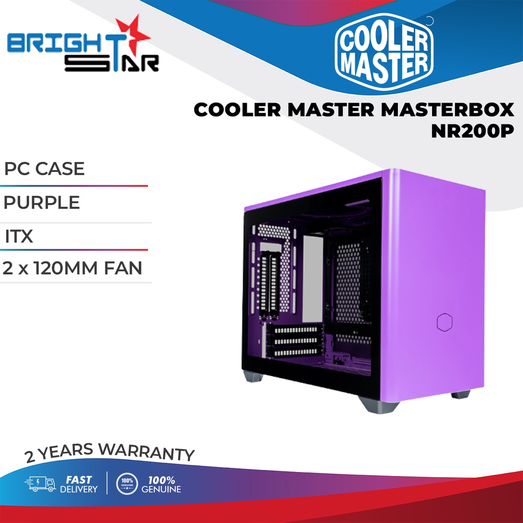 PC CASE COOLER MASTER MASTERBOX NR200 PURPLE ITX CASING 2Y