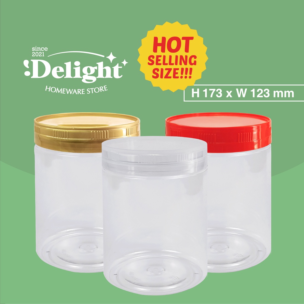 SP8193 H173 X W123mm PET Jar Bottle Plastic Container Biscuit Jar