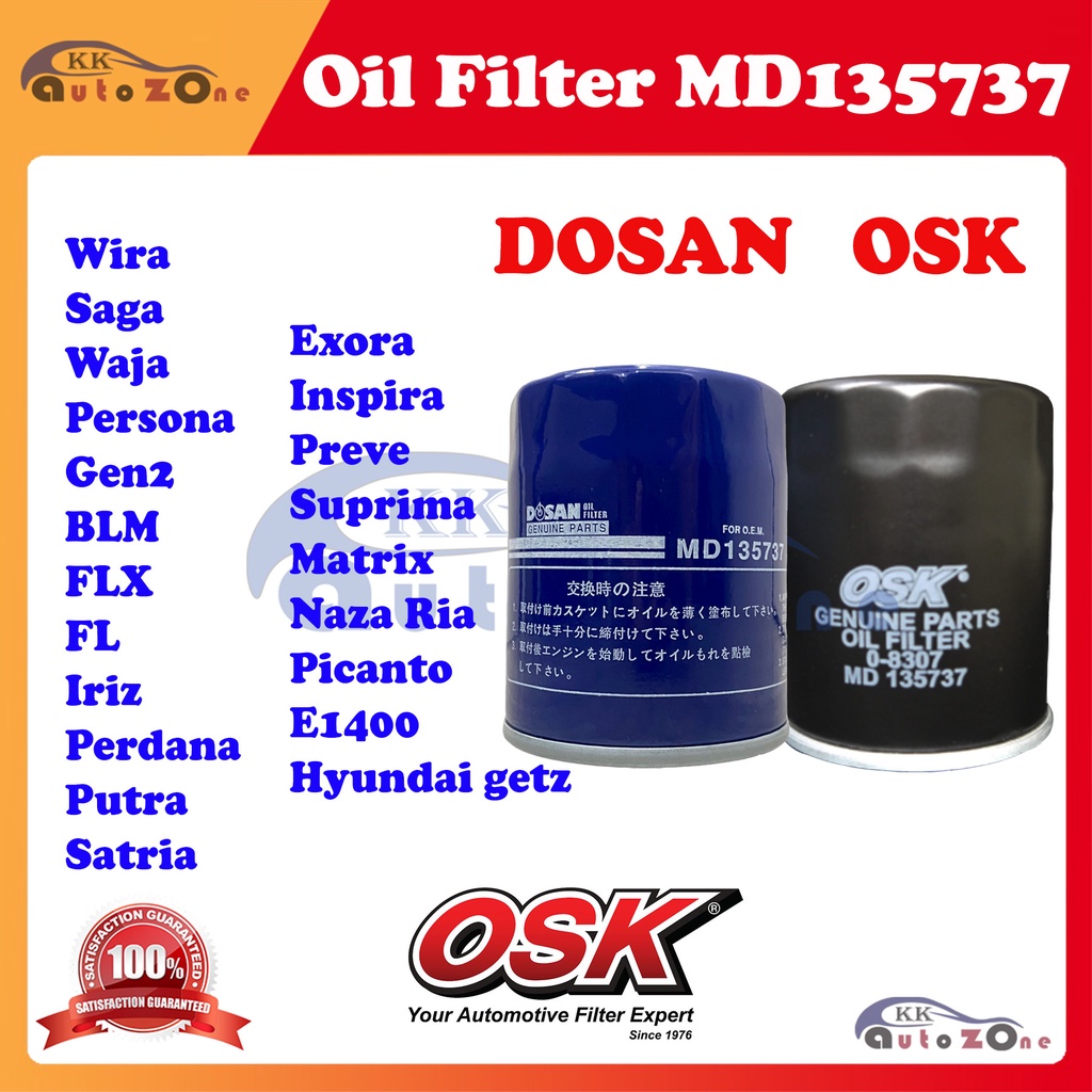 Proton Dosan OSK Oil Filter Wira Waja Iswara Persona BLM FLX Gen2