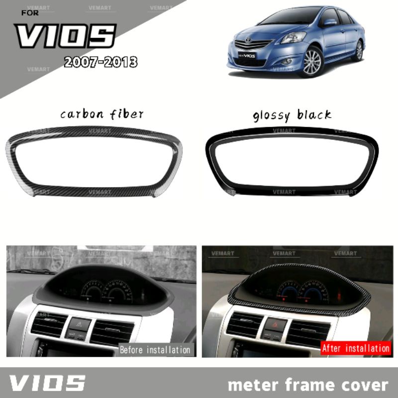 Vemart Toyota Vios Ncp Dugong Carbon Fiber Car Dashboard Meter Frame