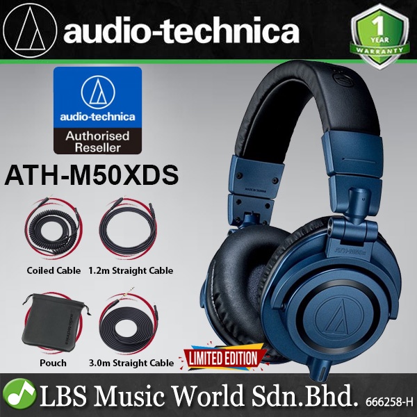 Audio Technica ATH M50x Over Ear Monitor Headphone Deep Sea ATH M50X