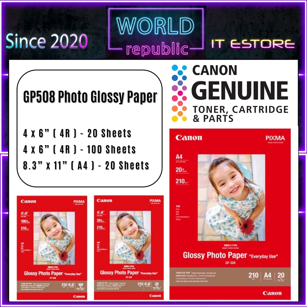 Canon Gp Gp Glossy Photo Paper R Sheets R Sheets A