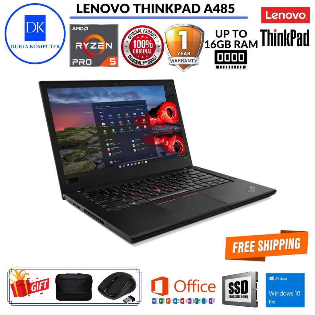 Lenovo ThinkPad A485 AMD Ryzen 5 PRO 2500U 16GB RAM 512GB SSD