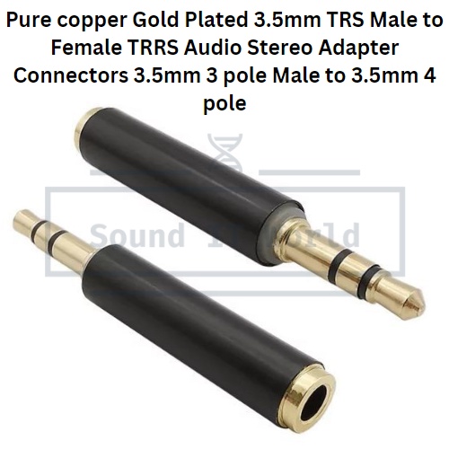 Pure Copper Gold Plated Mm Trs Male To Female Trrs Audio Stereo