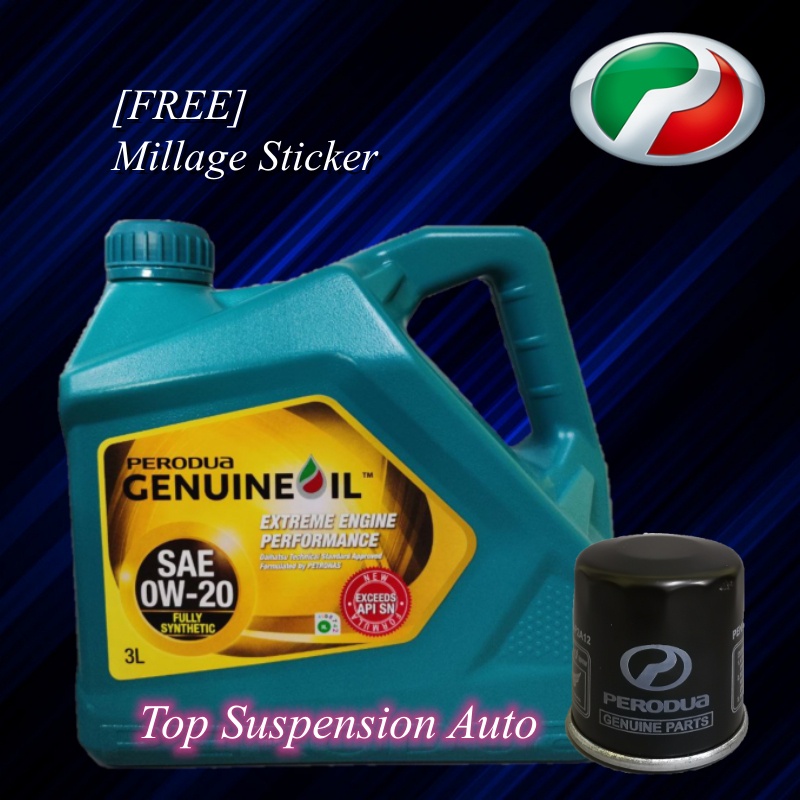 PERODUA FULLY SYNTHETIC 0W20 3L ENGINE OIL WITH PERODUA AXIA BEZZA OIL