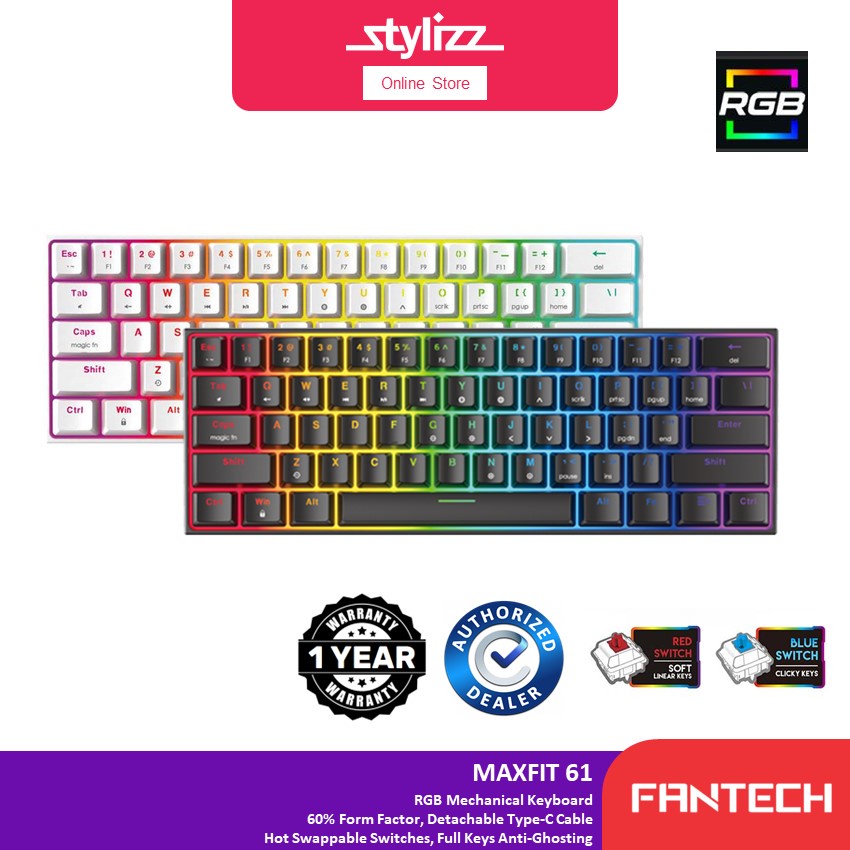 FANTECH MAXFIT 61 RGB MECHANICAL GAMING KEYBOARD 60 FORM FACTOR