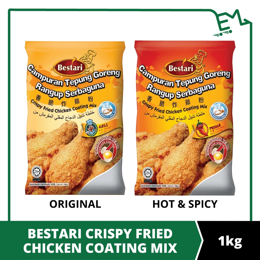 BESTARI Crispy Fried Chicken Coating Mix Original Hot Spicy 1kg