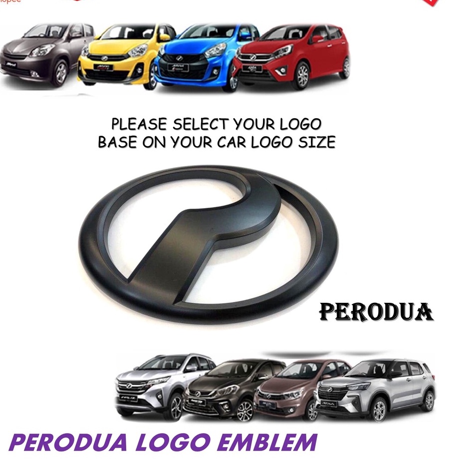 Perodua Logo Lambang Emblem Matte Black Logo Hitam Myvilagi Best Alza