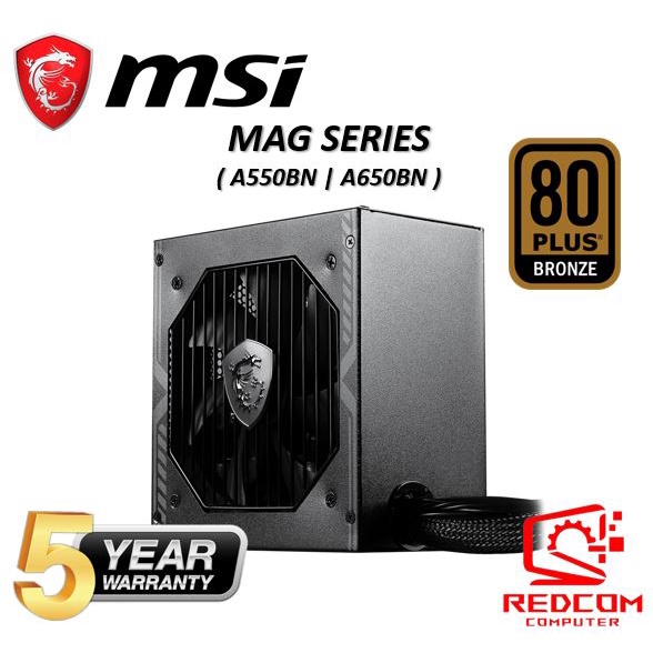 MSI MAG A550BN A650BN 650 Watt 80 Plus Bronze Power Supply Shopee