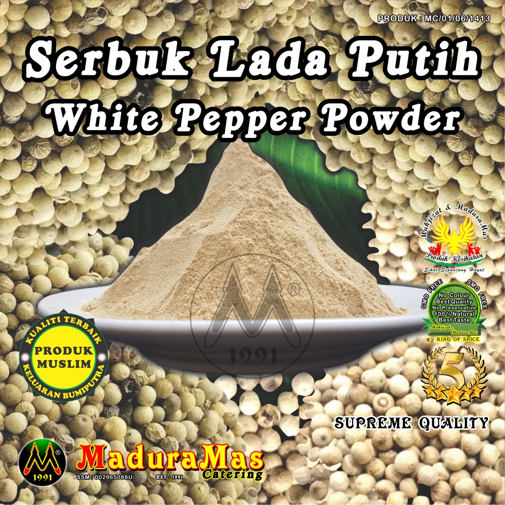 Serbuk Lada Putih White Pepper Powder Sarawak 500g 1 Kg 100