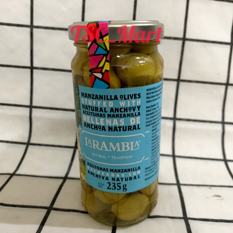 La Rambla Manzanilla Olive With Anchovy 235gr La Rambla Pitted Green