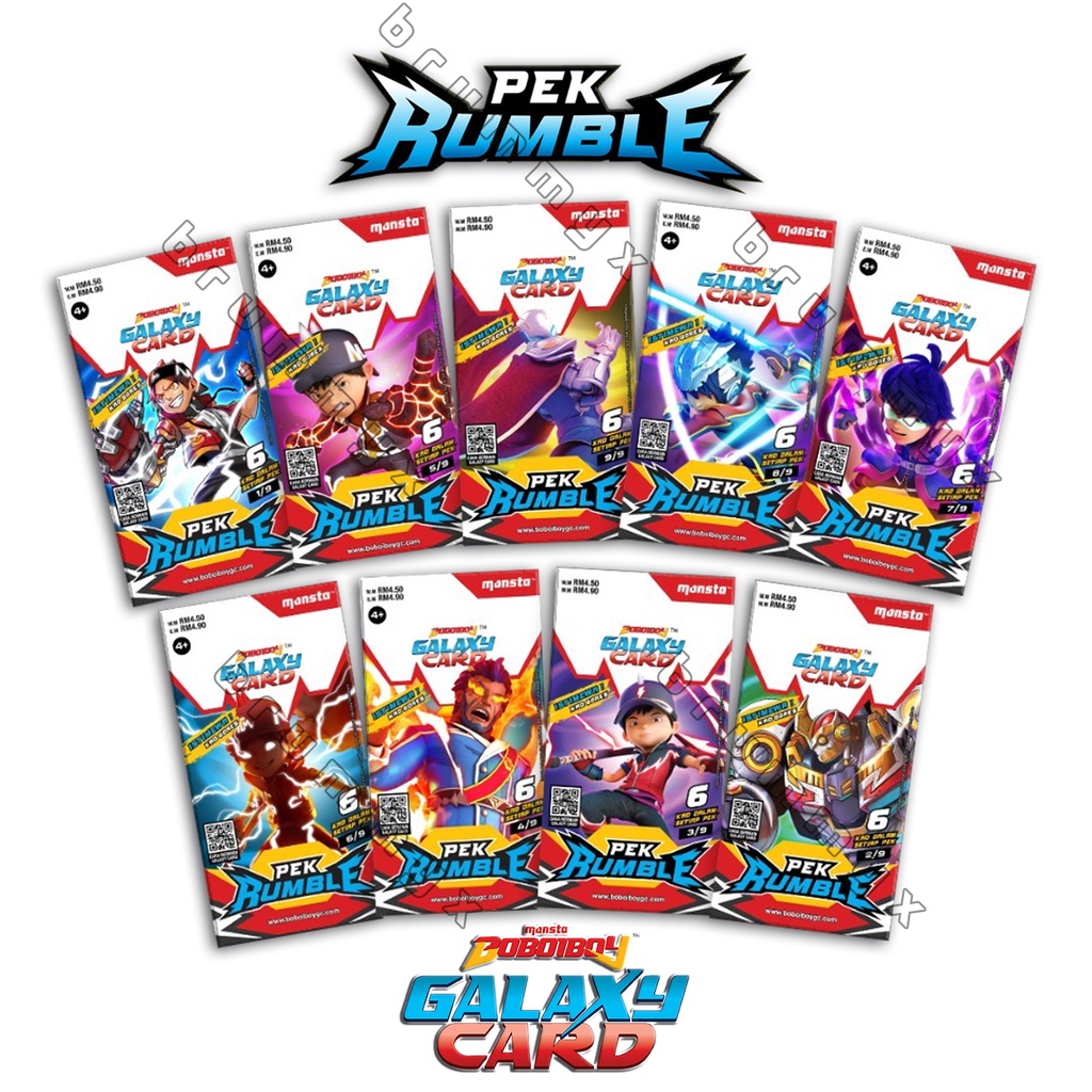 𝐁𝐎𝐁𝐎𝐈𝐁𝐎𝐘 Galaxy Card Kad Pek Rumble Set Lengkap 9 Paket Shopee Malaysia