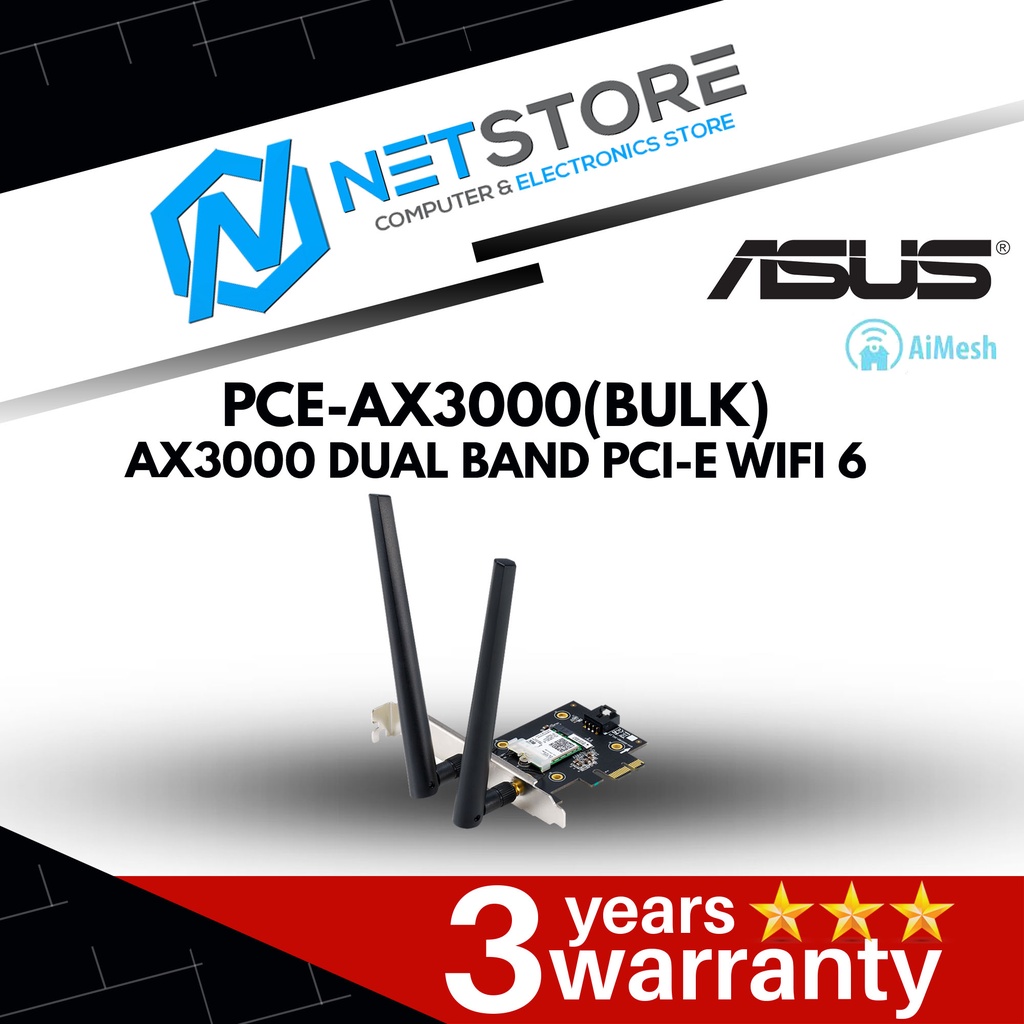 ASUS PCE AX3000 BULK AX3000 DUAL BAND PCI E WIFI 6 Shopee Malaysia