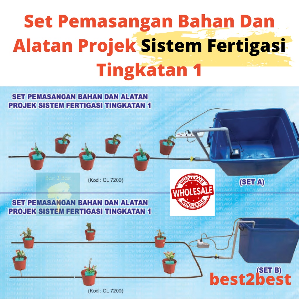 Set Pemasangan Bahan Dan Alatan Projek Sistem Fertigasi Tingkatan 1