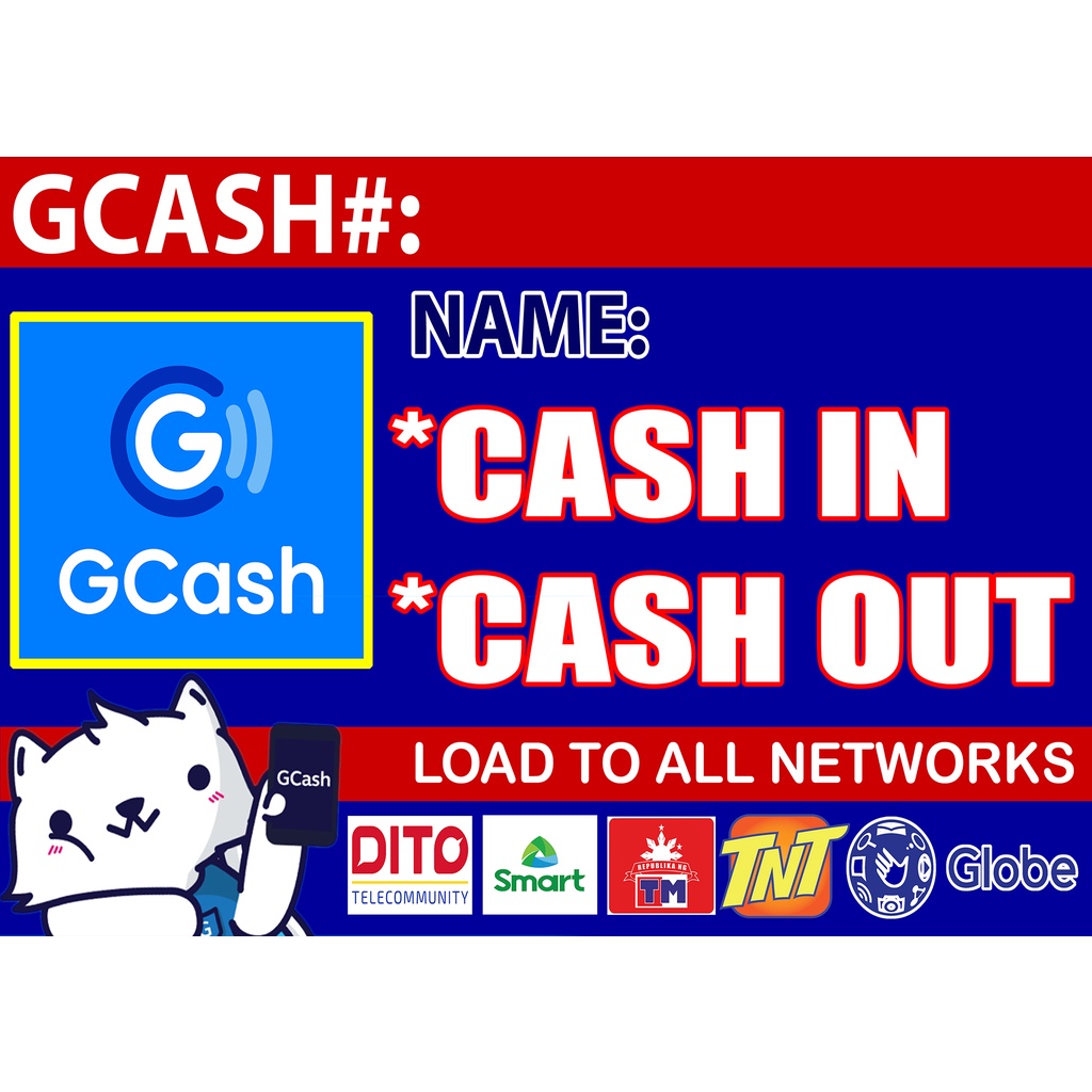 GCASH CASH IN CASH OUT TARPAULIN Shopee Malaysia