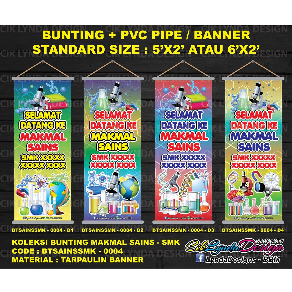 PRE ORDER BUNTING PVC PIPE SELAMAT DATANG KE MAKMAL SAINS