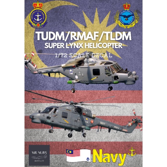 1 72 Scale TLDM Super Lynx Helicopter Decal Shopee Malaysia