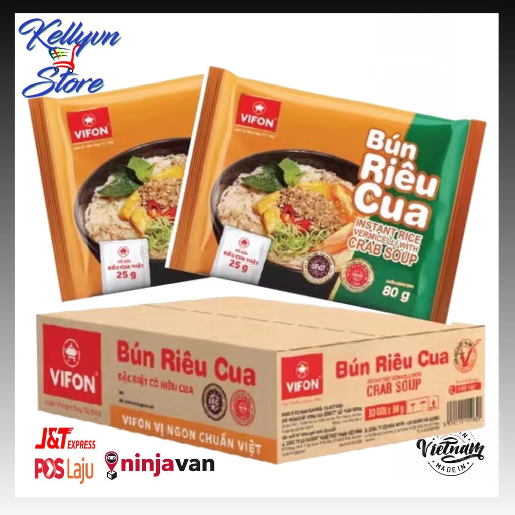 Vifon Crab Soup Flavors Instant Rice Vermicelli Bun Rieu Cua