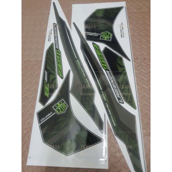 Yamaha Lagenda SRL 115 Fi Body Cover Stripe Sticker Hijau Lumut