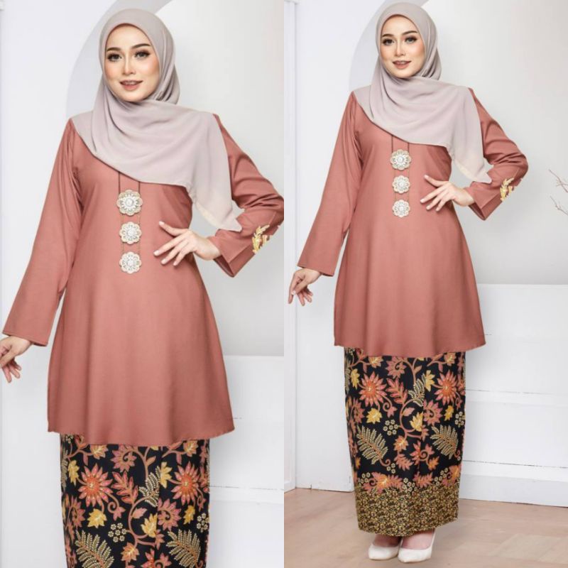 XS 5XL ROSEGOLD KURUNG RIAU BATEK BATIK PLUS SIZE TUNANG SEDONDON